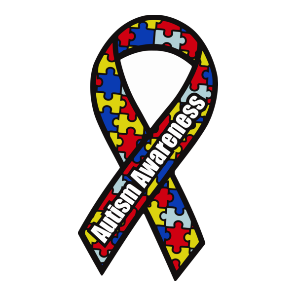 Autism Awareness Ribbon Logo PNG Vector