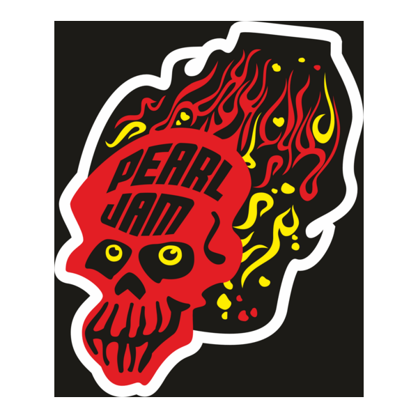 Pearl Jam Flaming Skull Logo PNG Vector