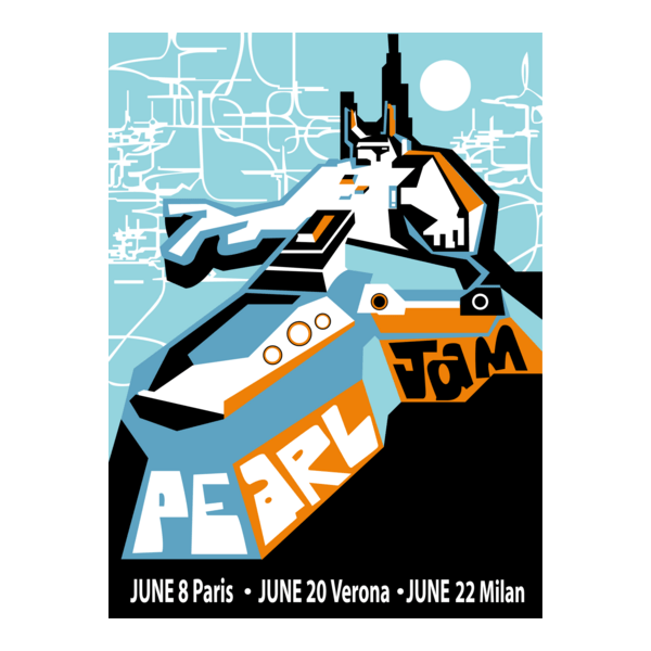 Pearl Jam Paris Robot Logo PNG Vector