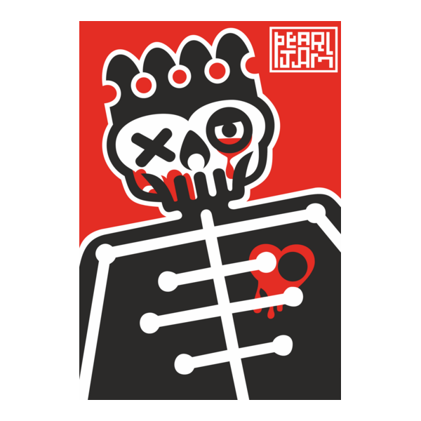 Pearl Jam Riot Act King Skull Logo PNG Vector