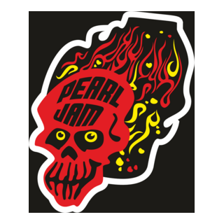 Pearl Jam Flaming Skull Logo PNG Vector