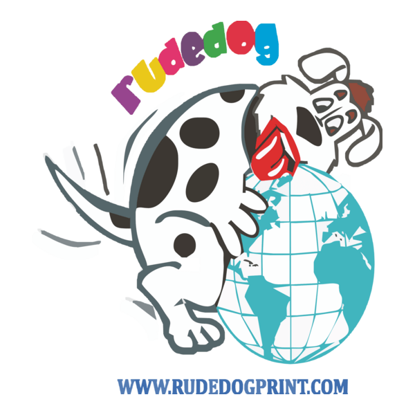 Rude Dog Print Logo PNG Vector