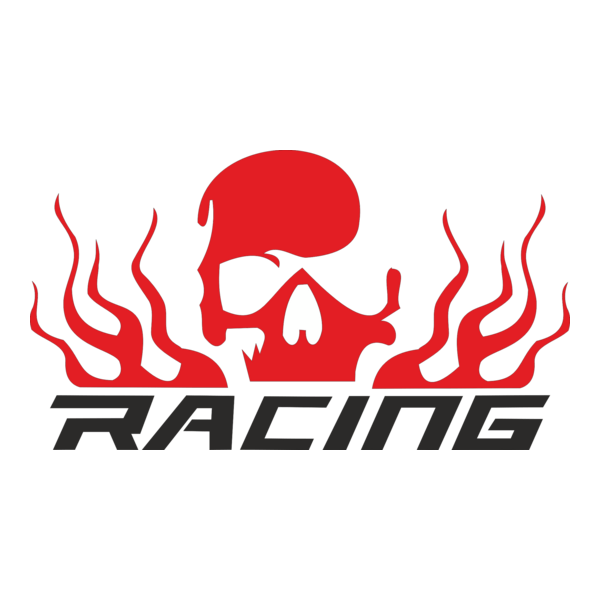 skull Racing Logo PNG Vector