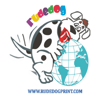 Rude Dog Print Logo PNG Vector