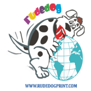 Rude Dog Print Logo PNG Vector