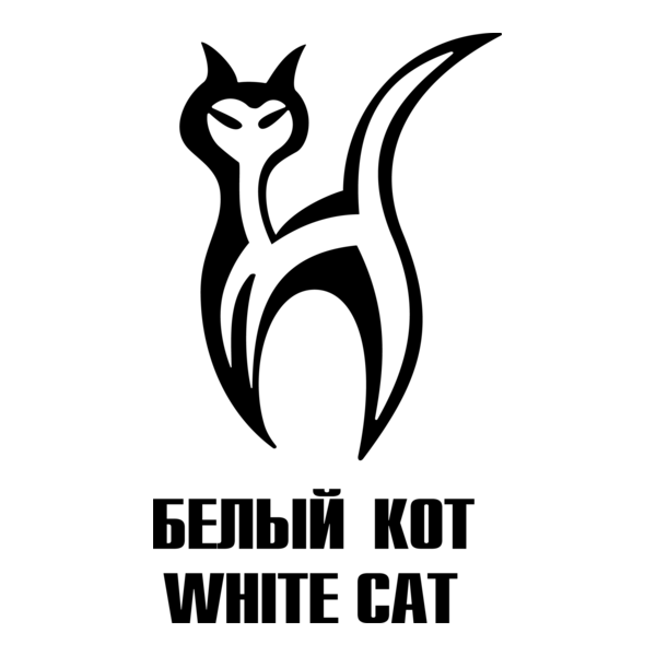 White Cat Logo PNG Vector