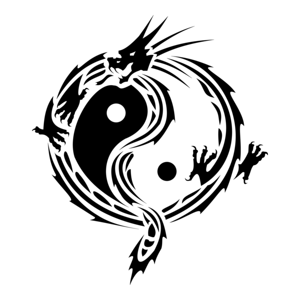 yin yang dragon Logo PNG Vector