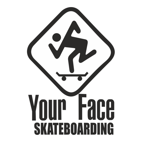 Your Face Skateboarding Logo PNG Vector