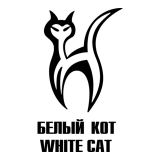 White Cat Logo PNG Vector