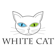 White Cat Logo PNG Vector