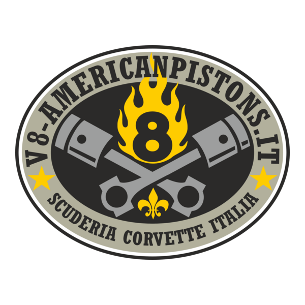 Scuderia Corvette Italia V8 Pistons Logo PNG Vector