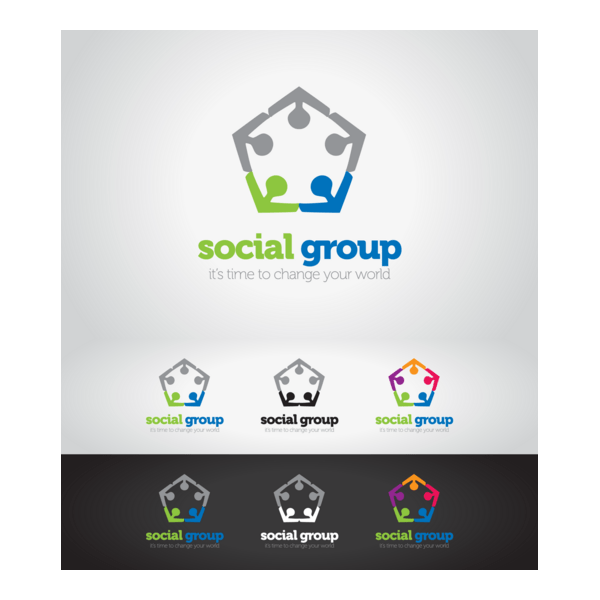 Social Group Logo PNG Vector