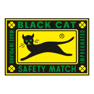 Black Cat Safety Match Logo PNG Vector