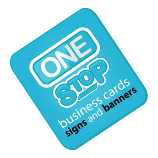 one stop business cards signs and banners Logo PNG Vector