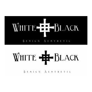 White and Black Design Aesthetic Logo PNG Vector