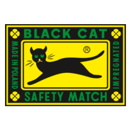 Black Cat Safety Match Logo PNG Vector