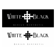 White and Black Design Aesthetic Logo PNG Vector