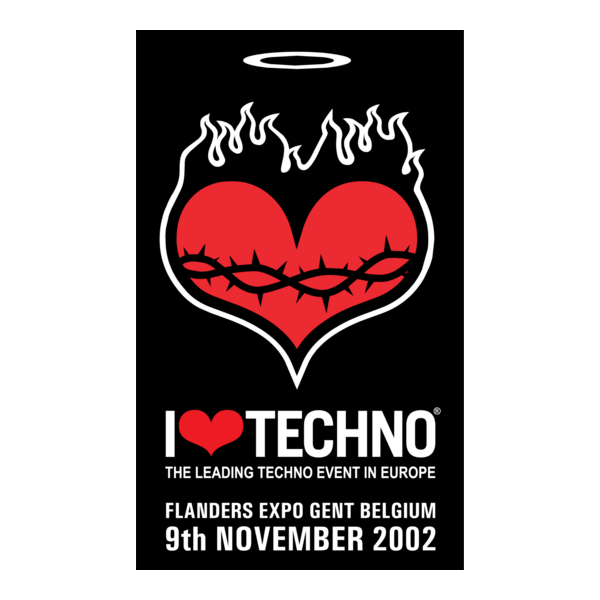 I Love Techno Logo PNG Vector