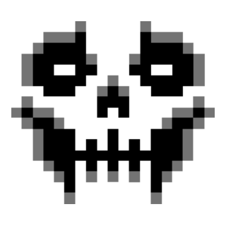 Skull Pixel Logo PNG Vector