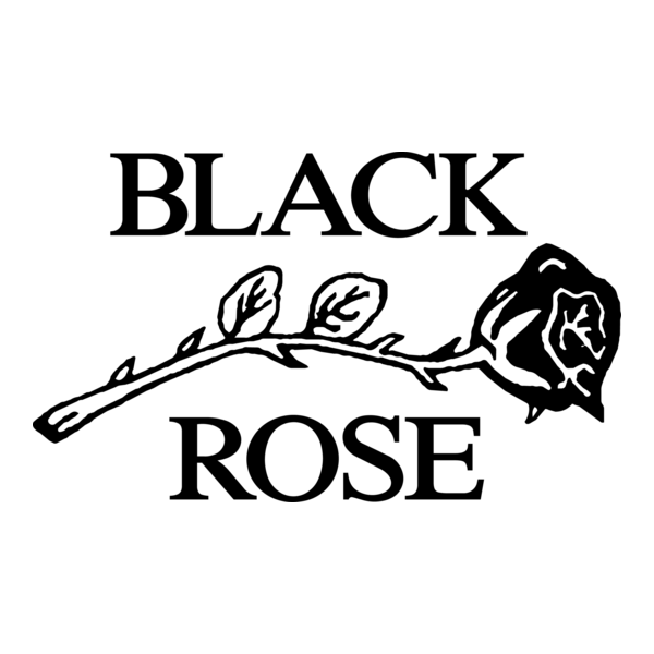 Black Rose Leather Logo PNG Vector