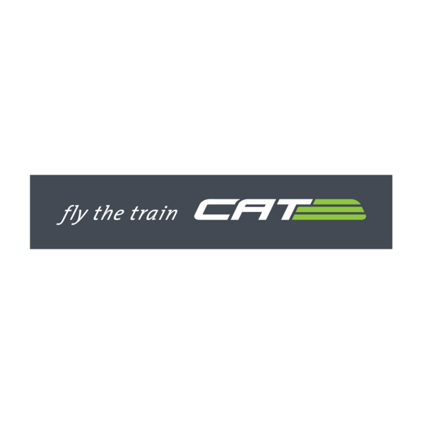 CAT fly the train Logo PNG Vector