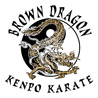 Brown Dragon Kempo Karate Logo PNG Vector