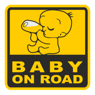 Baby on Road Logo PNG Vector