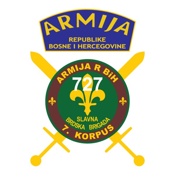 727. slavna brdska brigada armija BiH Logo PNG Vector