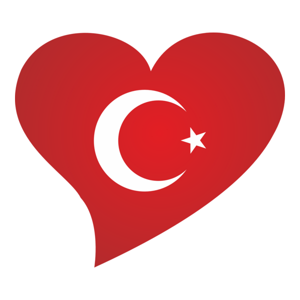 Türk bayrağı kalpte Logo PNG Vector