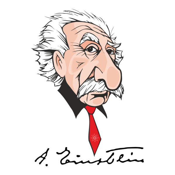 Caricatura Einstein Logo PNG Vector