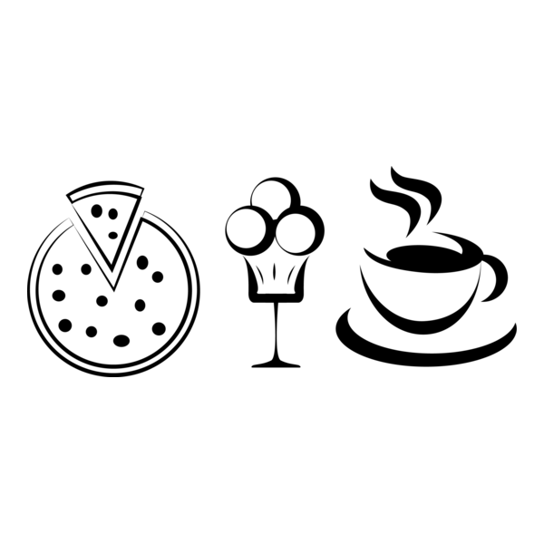 Coffee Pizza Ice Cream Logo PNG Vector