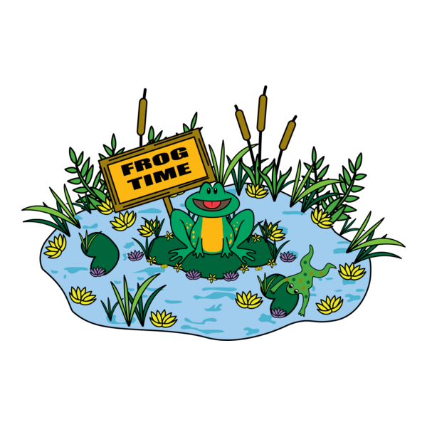 Frog Time Logo PNG Vector