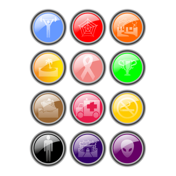 Gloss Buttons Logo PNG Vector