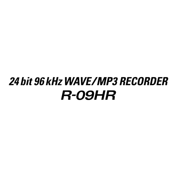 R-09HR 24 bit 96 kHz WAVE/MP3 Recorder Logo PNG Vector