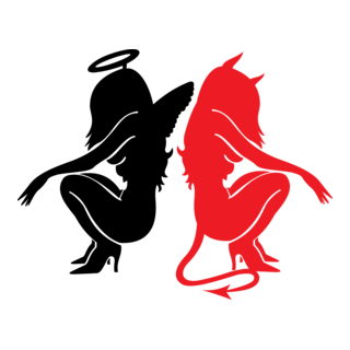 Angel and Devil Logo PNG Vector