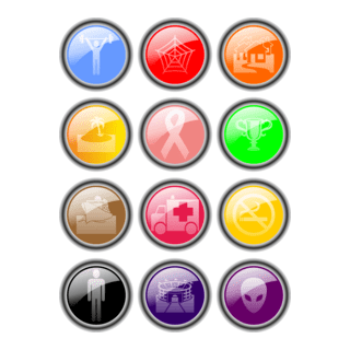 Gloss Buttons Logo PNG Vector