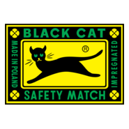 Black Cat Safety Match Logo PNG Vector