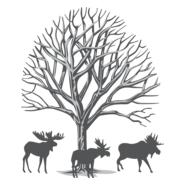 Three Deer Logo PNG Vector