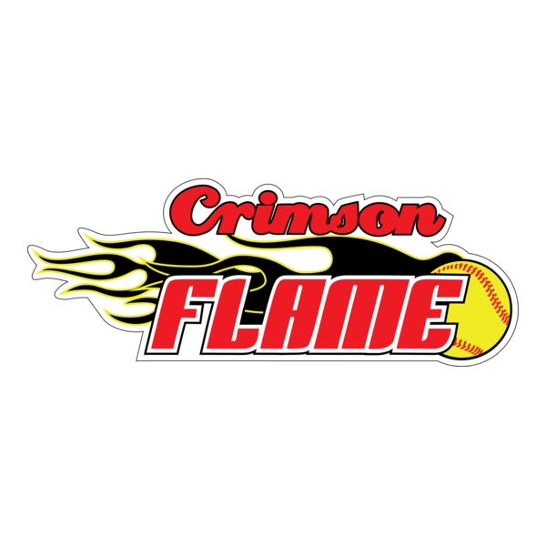 Crimson Flame Softball Logo PNG Vector