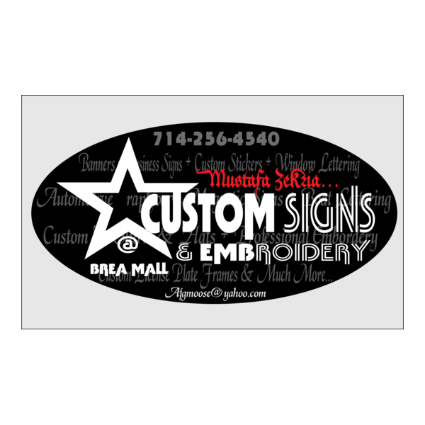 Custom Signs & Embroidery Logo PNG Vector