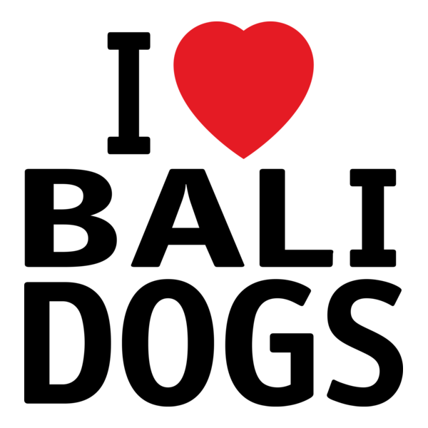 I Love Bali Dogs Logo PNG Vector