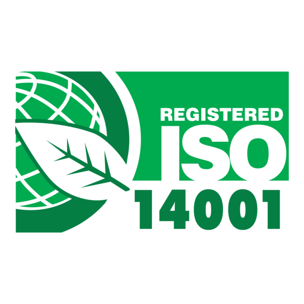 Registered ISO 14001 Green Leaf Logo PNG Vector