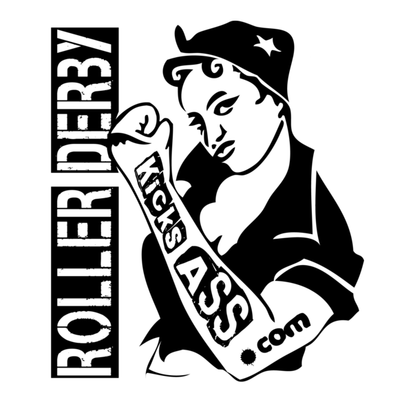 Roller Derby Kicks Ass Logo PNG Vector