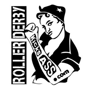 Roller Derby Kicks Ass Logo PNG Vector