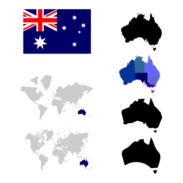 Australia Map Logo PNG Vector