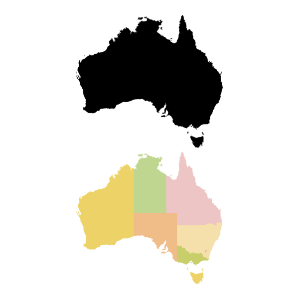 Australia Map Logo PNG Vector