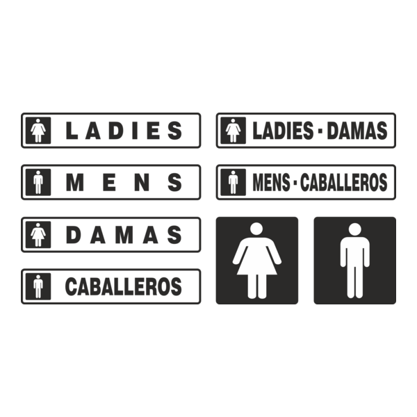 Bathroom Door Sign Logo PNG Vector