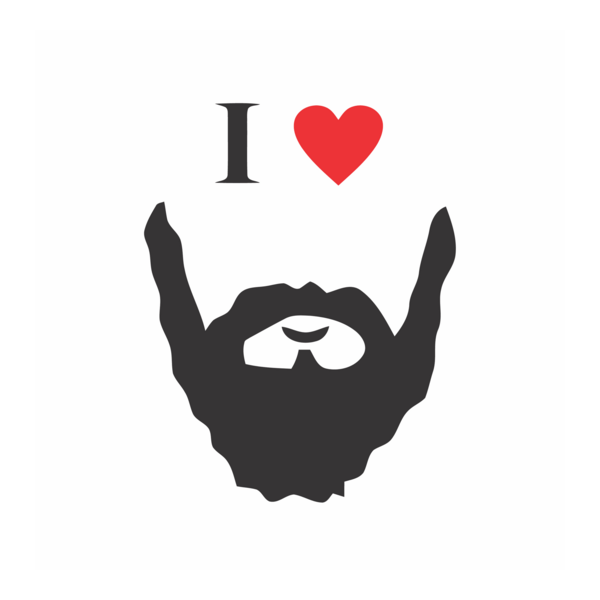 I Love Bearded Man Logo PNG Vector