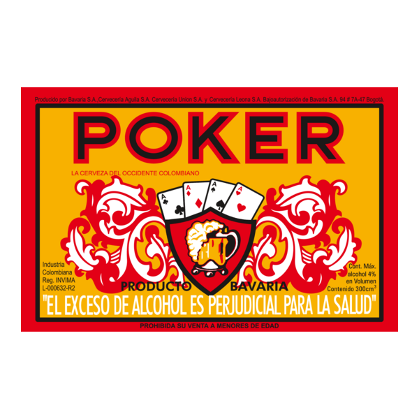 Poker cerveza, etiqueta antigua Logo PNG Vector