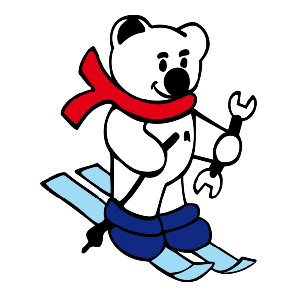 Polar Bear Skiing Logo PNG Vector